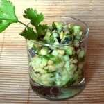 Verrines avocat pois chiches concombre