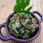 Salade quinoa aubergine coriandre 0