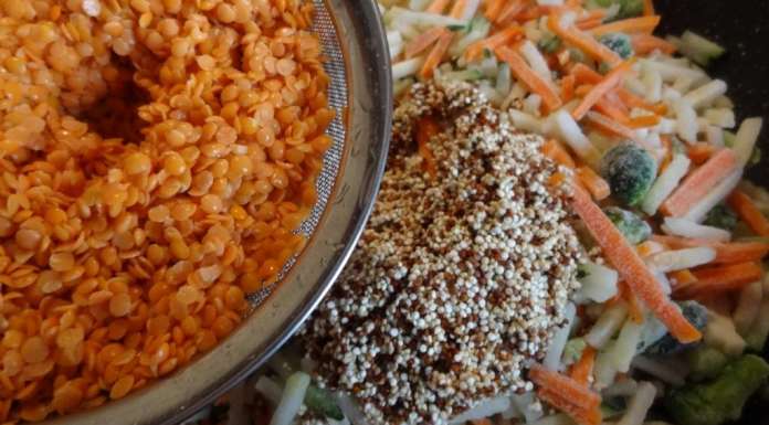 Soupe de légumes aux quinoa et lentilles corail  6