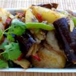 Pommes de terre et aubergine sauce douce 0