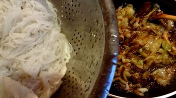 Nouilles de riz à l'asiatique
